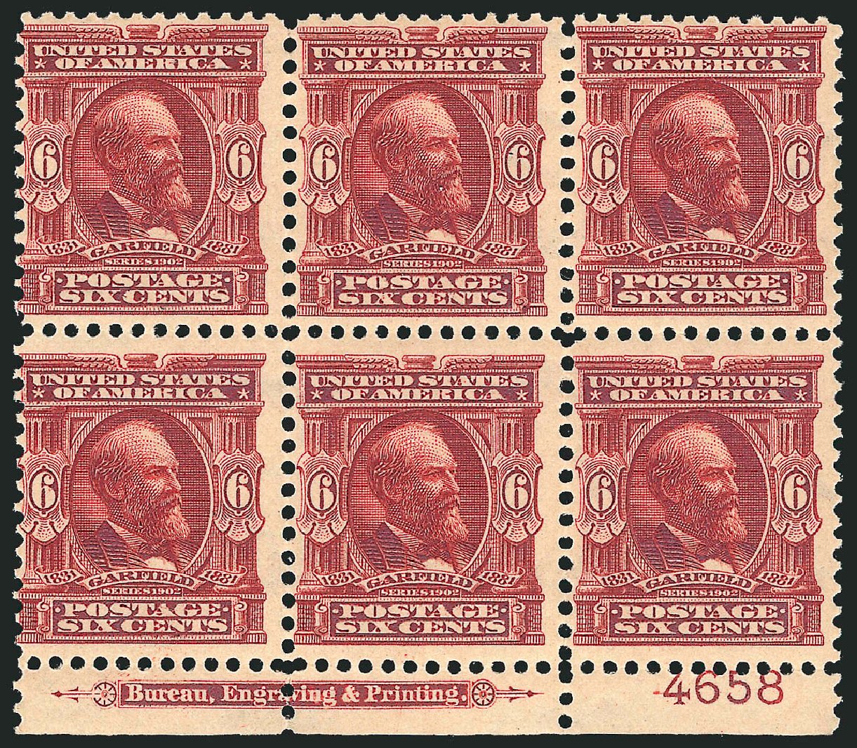 US Stamp Price Scott Catalog # 305 - 1903 6c Garfield. Robert Siegel Auction Galleries, Jul 2014, Sale 1077, Lot 217