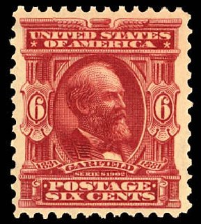 US Stamps Price Scott Cat. # 305: 1903 6c Garfield. Daniel Kelleher Auctions, Dec 2012, Sale 633, Lot 542