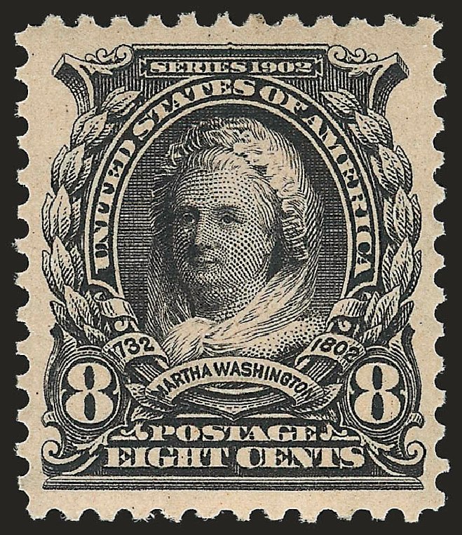 US Stamps Value Scott Catalog #306: 1902 8c Martha Washington. Robert Siegel Auction Galleries, Dec 2008, Sale 967, Lot 4507