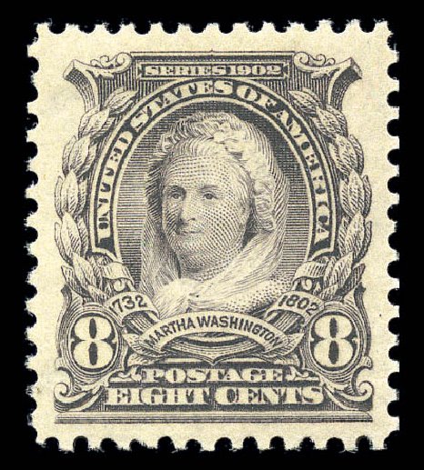 US Stamps Price Scott 306: 1902 8c Martha Washington. Matthew Bennett International, Sep 2010, Sale 331, Lot 678