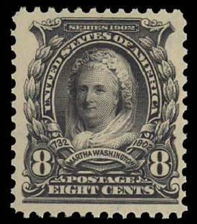 Value of US Stamp Scott #306 - 1902 8c Martha Washington. Daniel Kelleher Auctions, Oct 2012, Sale 632, Lot 1230