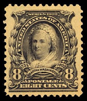 Price of US Stamp Scott Catalogue #306 - 1902 8c Martha Washington. Daniel Kelleher Auctions, Dec 2012, Sale 633, Lot 545