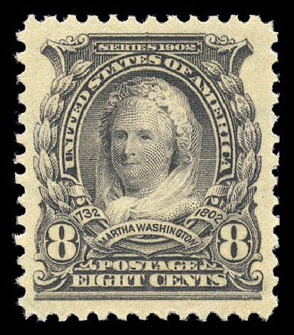 Costs of US Stamp Scott Catalog #306: 8c 1902 Martha Washington. Matthew Bennett International, Sep 2010, Sale 333, Lot 3716