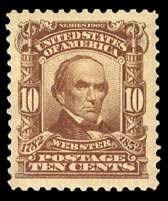 Cost of US Stamp Scott Catalogue # 307: 1903 10c Webster. Cherrystone Auctions, Nov 2009, Sale 200911, Lot 3107