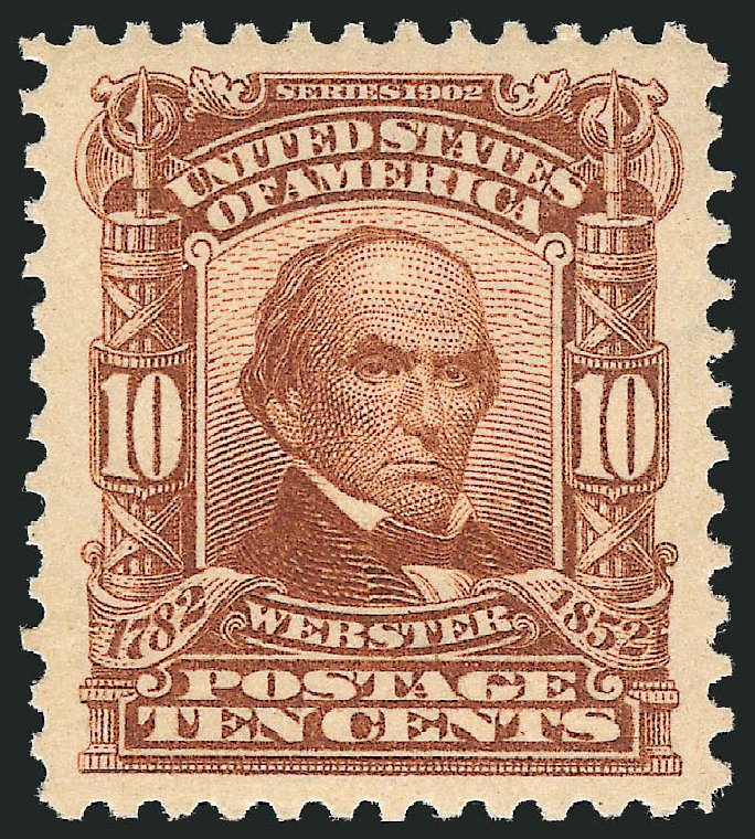 US Stamps Price Scott 307: 1903 10c Webster. Robert Siegel Auction Galleries, Nov 2012, Sale 1034, Lot 297