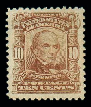 US Stamp Values Scott Cat. #307 - 10c 1903 Webster. Matthew Bennett International, Oct 2007, Sale 320, Lot 539