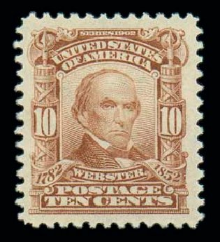 US Stamp Value Scott Catalogue # 307: 1903 10c Webster. Matthew Bennett International, Oct 2007, Sale 320, Lot 540