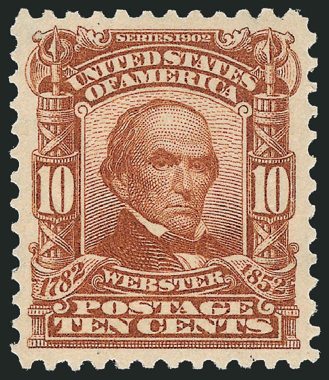 US Stamps Values Scott Cat. # 307: 1903 10c Webster. Robert Siegel Auction Galleries, Dec 2011, Sale 1017, Lot 750