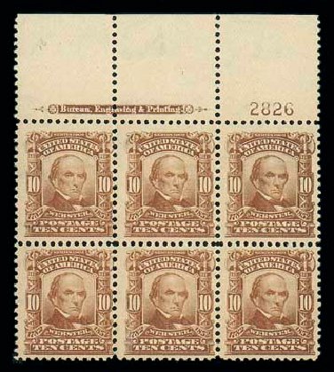Values of US Stamp Scott 307 - 10c 1903 Webster. Matthew Bennett International, Dec 2007, Sale 325, Lot 1921