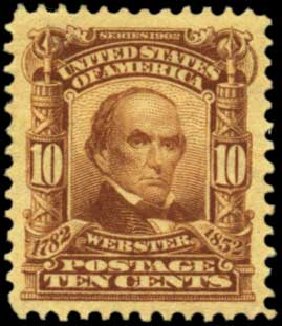 US Stamp Values Scott Catalogue 307 - 1903 10c Webster. Harmer-Schau Auction Galleries, Feb 2012, Sale 92, Lot 1081