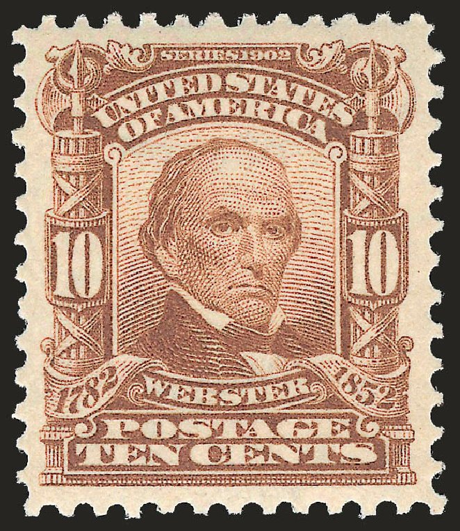 US Stamps Prices Scott # 307 - 10c 1903 Webster. Robert Siegel Auction Galleries, Jun 2009, Sale 975, Lot 1664