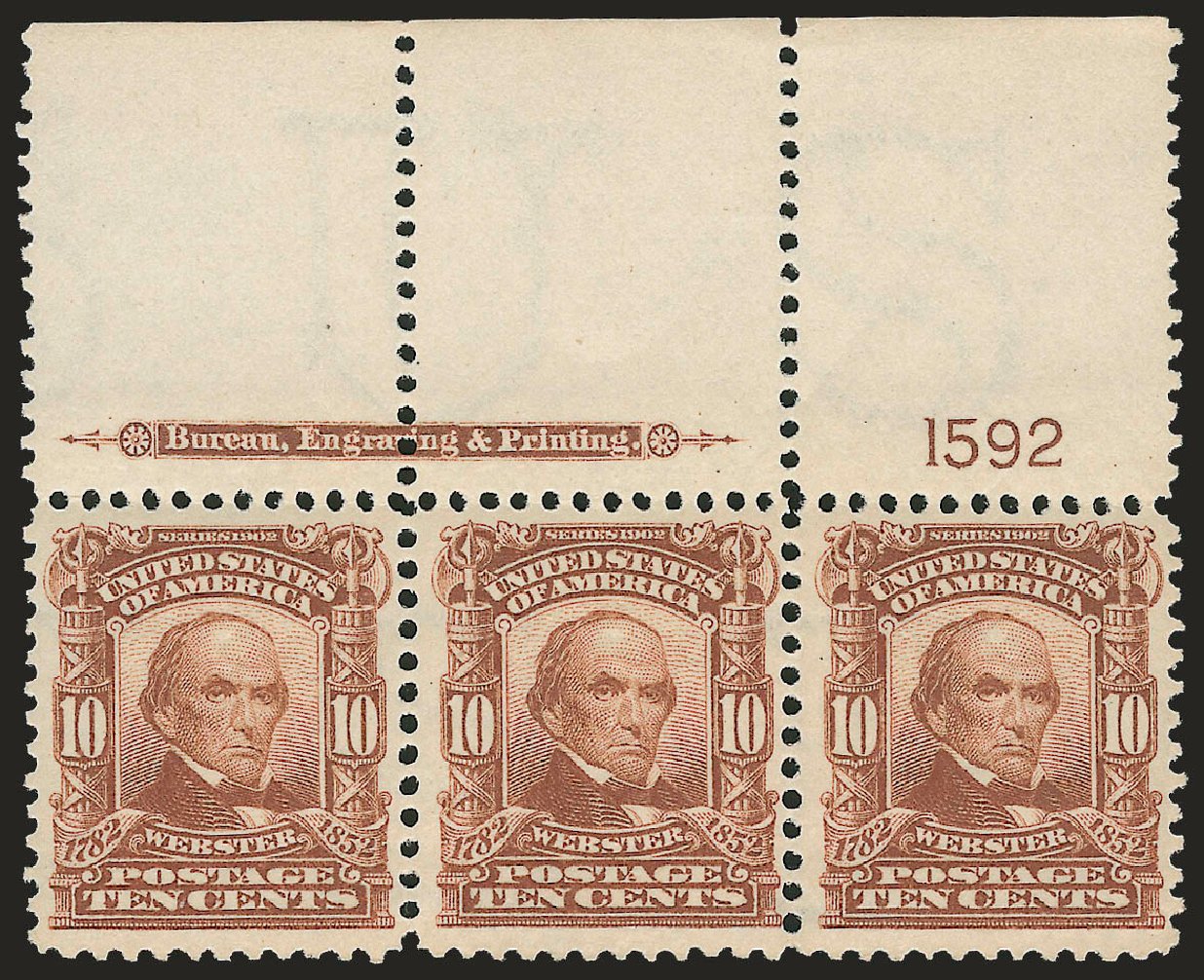 Value of US Stamps Scott 307: 1903 10c Webster. Robert Siegel Auction Galleries, Sep 2009, Sale 976, Lot 1862