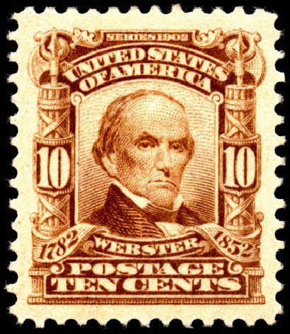 US Stamps Value Scott 307: 1903 10c Webster. Matthew Bennett International, Jun 2008, Sale 328, Lot 843