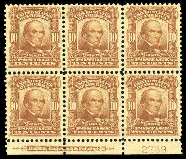 US Stamp Prices Scott Cat. #307: 1903 10c Webster. Matthew Bennett International, Sep 2012, Sale 346, Lot 786