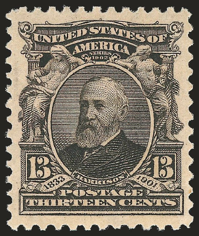 US Stamp Price Scott 308: 1902 13c Harrison. Robert Siegel Auction Galleries, Sep 2009, Sale 976, Lot 1864