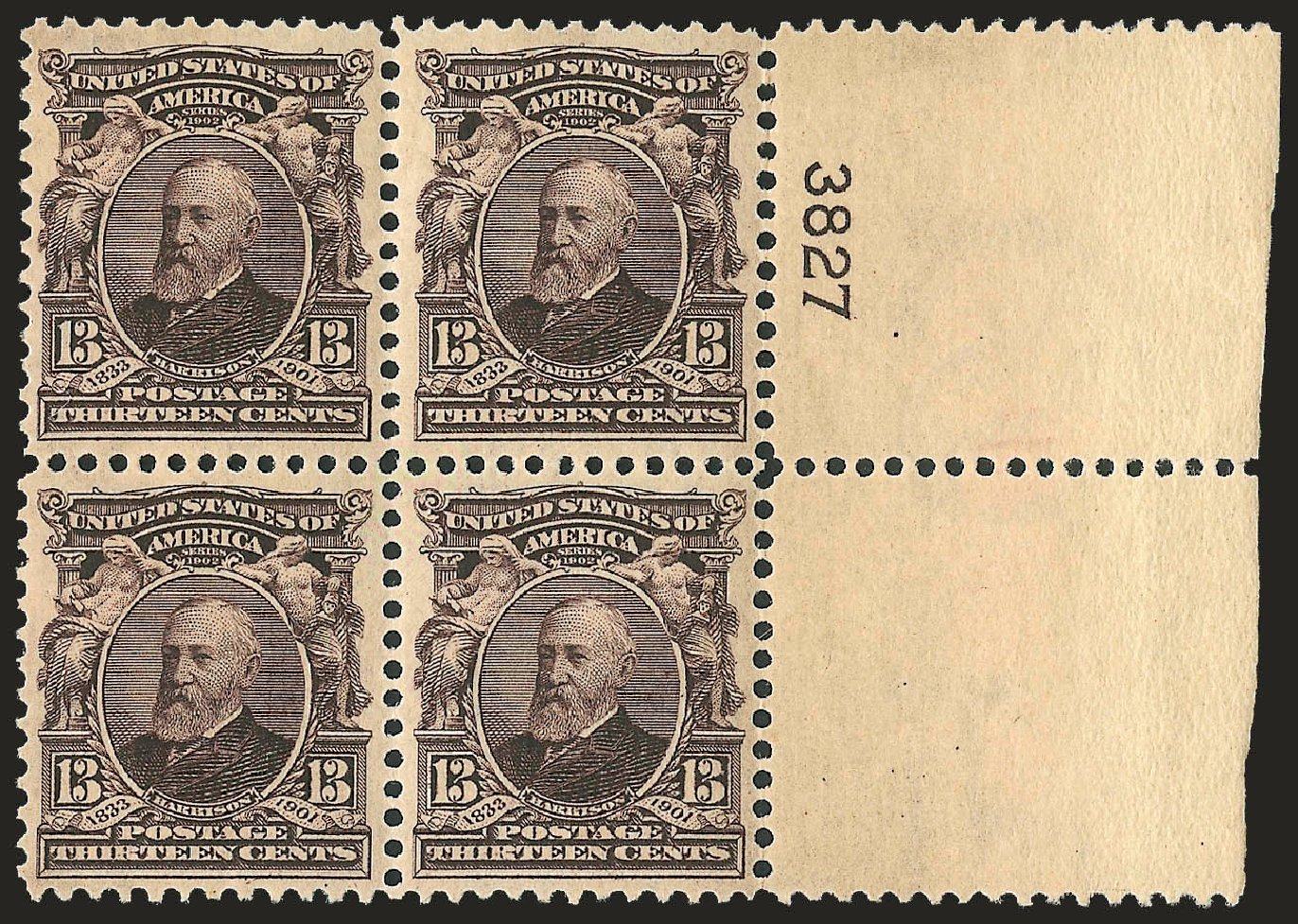 Price of US Stamps Scott Cat. # 308: 13c 1902 Harrison. Robert Siegel Auction Galleries, Dec 2009, Sale 982, Lot 5684