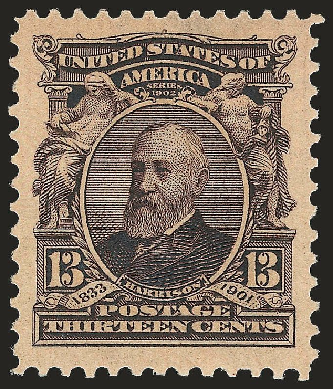 Price of US Stamps Scott 308 - 13c 1902 Harrison. Robert Siegel Auction Galleries, Jun 2010, Sale 992, Lot 2395