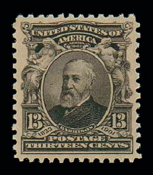 Values of US Stamps Scott #308 - 13c 1902 Harrison. Matthew Bennett International, Dec 2007, Sale 325, Lot 1922