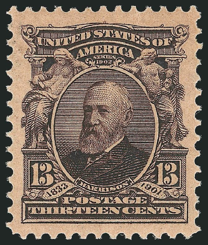 Values of US Stamps Scott # 308: 1902 13c Harrison. Robert Siegel Auction Galleries, Mar 2011, Sale 1007, Lot 2593