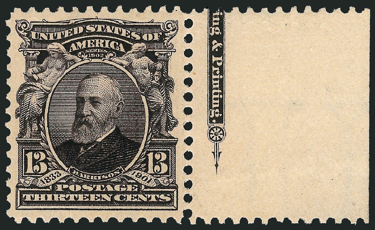 Values of US Stamps Scott Catalogue #308 - 13c 1902 Harrison. Robert Siegel Auction Galleries, Sep 2008, Sale 962, Lot 2616