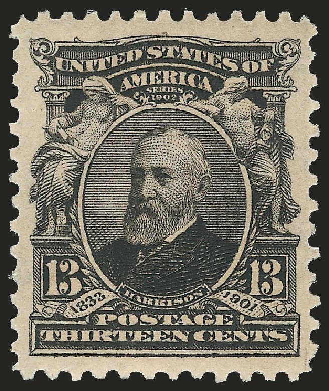US Stamps Value Scott Catalog 308: 13c 1902 Harrison. Robert Siegel Auction Galleries, Jun 2009, Sale 975, Lot 1666