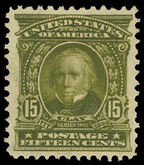 US Stamp Value Scott # 309: 1903 15c Henry Clay. Daniel Kelleher Auctions, Apr 2012, Sale 629, Lot 287