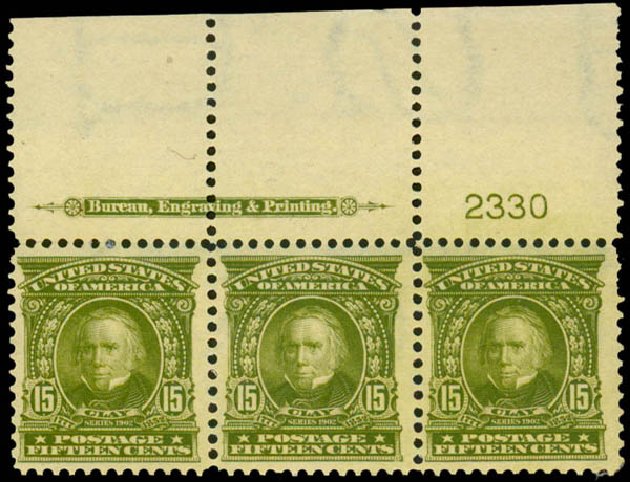 US Stamps Price Scott Catalogue 309 - 15c 1903 Henry Clay. Daniel Kelleher Auctions, Dec 2013, Sale 640, Lot 288