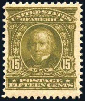 Values of US Stamps Scott #309: 1903 15c Henry Clay. Harmer-Schau Auction Galleries, Oct 2010, Sale 87, Lot 259
