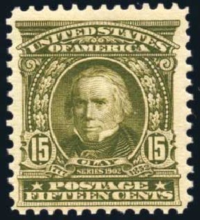 US Stamp Value Scott Catalogue #309: 1903 15c Henry Clay. Harmer-Schau Auction Galleries, Feb 2009, Sale 80, Lot 1270