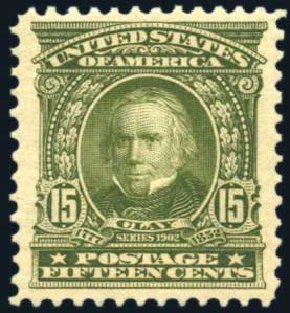 Value of US Stamp Scott Cat. 309 - 1903 15c Henry Clay. Harmer-Schau Auction Galleries, Aug 2011, Sale 90, Lot 1454