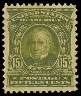 US Stamp Value Scott Catalog 309 - 15c 1903 Henry Clay. Daniel Kelleher Auctions, Jul 2011, Sale 625, Lot 904