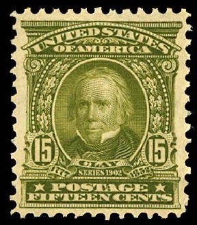Values of US Stamps Scott Catalogue #309 - 15c 1903 Henry Clay. Daniel Kelleher Auctions, Dec 2012, Sale 633, Lot 555