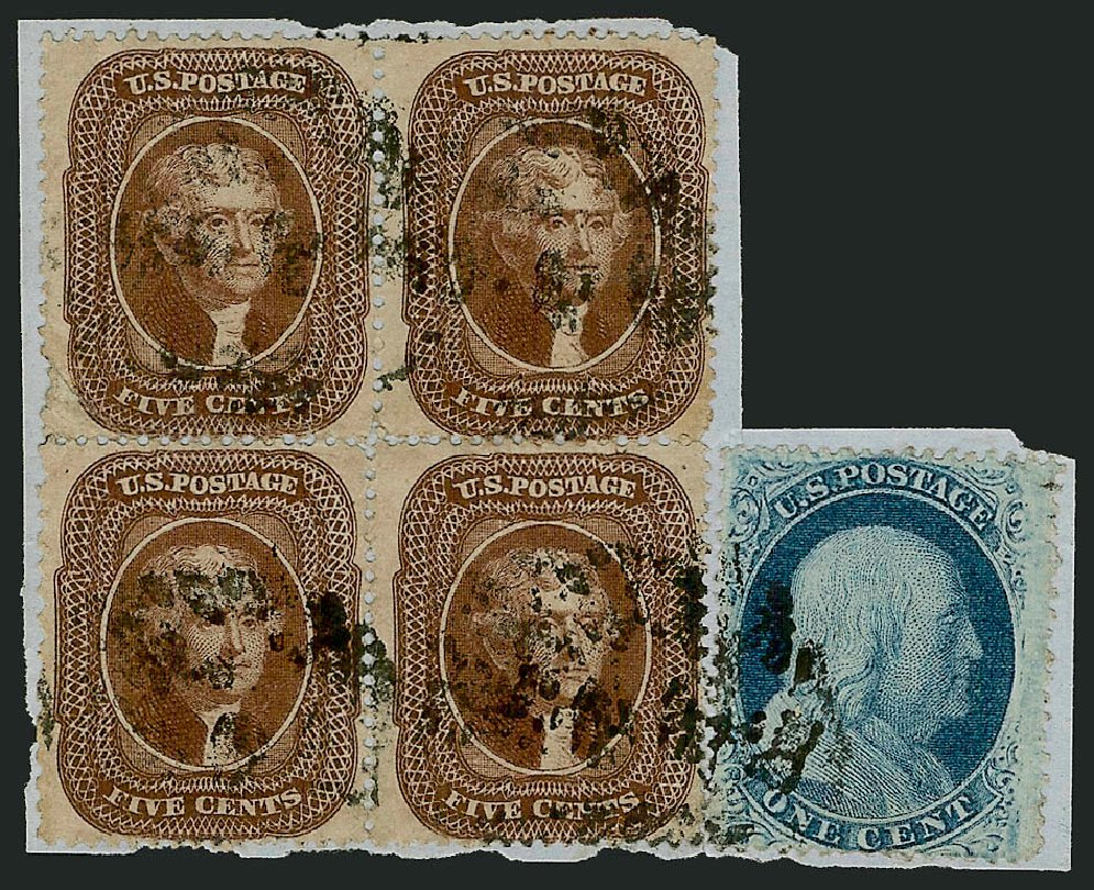 Values of US Stamps Scott # 30A - 1860 5c Jefferson. Robert Siegel Auction Galleries, Nov 2014, Sale 1084, Lot 3147