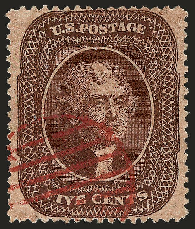 US Stamp Value Scott 30A: 1860 5c Jefferson. Robert Siegel Auction Galleries, Oct 2008, Sale 963, Lot 367