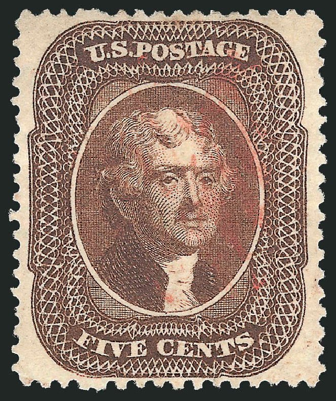 Prices of US Stamps Scott Catalogue 30A: 1860 5c Jefferson. Robert Siegel Auction Galleries, Sep 2009, Sale 976, Lot 1237