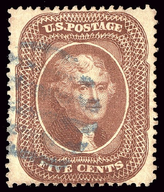US Stamps Value Scott Catalogue #30A: 5c 1860 Jefferson. Spink Shreves Galleries, Jan 2014, Sale 146, Lot 187