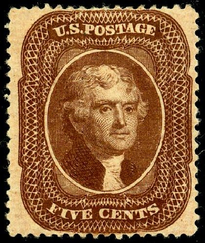 Value of US Stamp Scott Catalogue 30A: 1860 5c Jefferson. Matthew Bennett International, May 2008, Sale 327, Lot 38