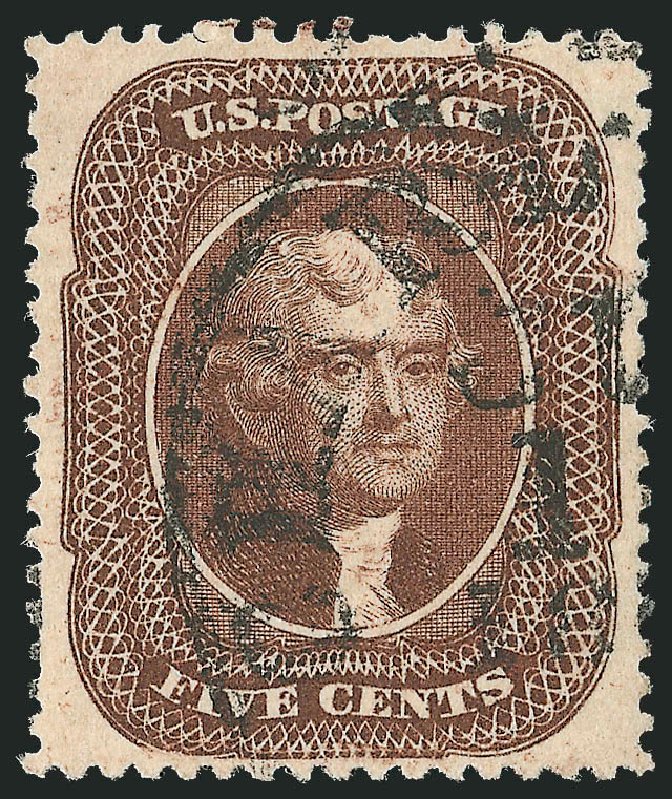 Prices of US Stamps Scott Cat. # 30A: 5c 1860 Jefferson. Robert Siegel Auction Galleries, Nov 2012, Sale 1034, Lot 58
