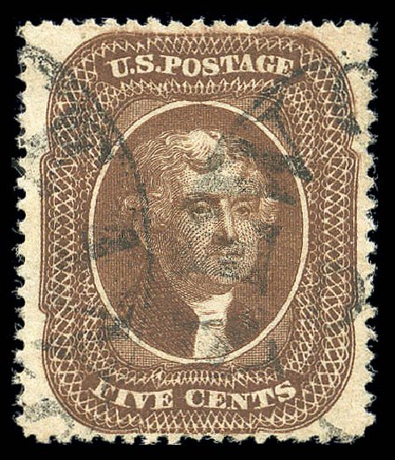 Prices of US Stamp Scott # 30A - 1860 5c Jefferson. Matthew Bennett International, Sep 2010, Sale 331, Lot 370