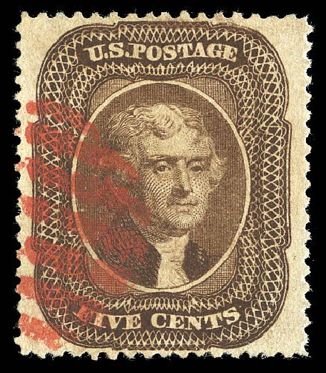 US Stamps Price Scott Catalog 30A - 5c 1860 Jefferson. Matthew Bennett International, Sep 2012, Sale 345, Lot 60