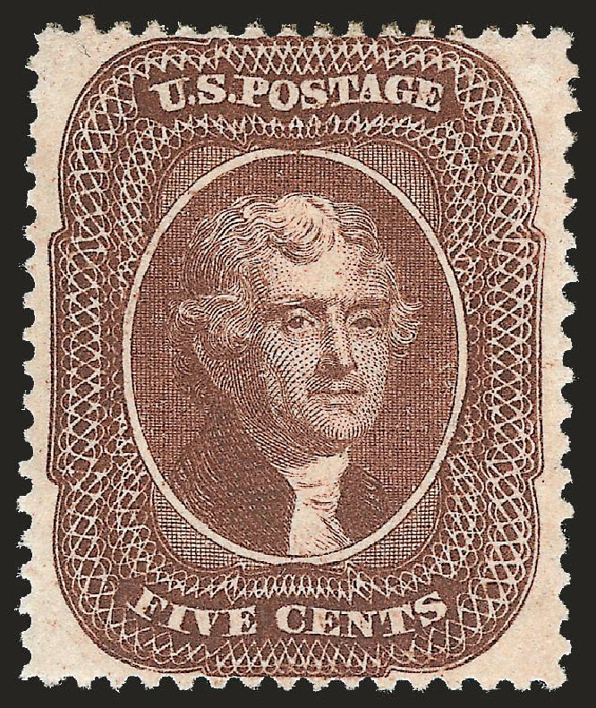 Values of US Stamp Scott Catalogue #30A: 1860 5c Jefferson. Robert Siegel Auction Galleries, Jun 2009, Sale 973, Lot 50
