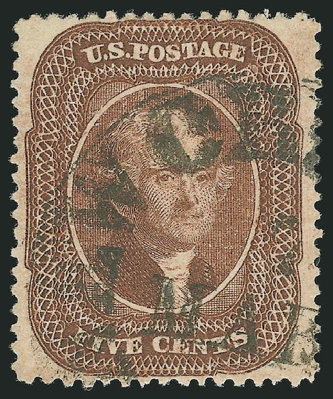 US Stamp Values Scott Catalog # 30A - 1860 5c Jefferson. Robert Siegel Auction Galleries, Jun 2010, Sale 992, Lot 2090