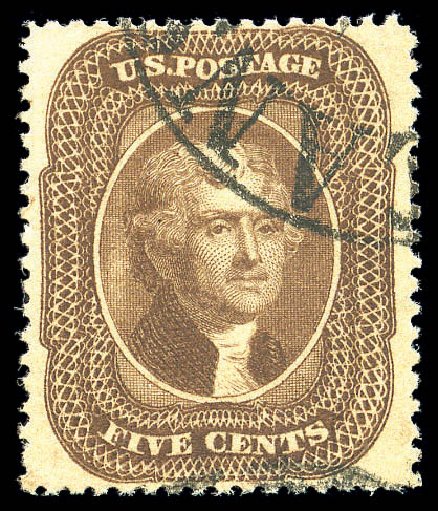 US Stamps Price Scott Cat. # 30A: 5c 1860 Jefferson. Matthew Bennett International, Sep 2010, Sale 331, Lot 371
