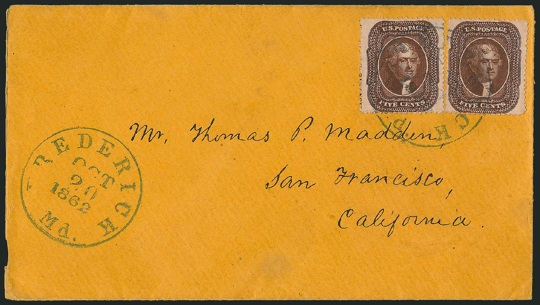 US Stamps Value Scott Cat. # 30A - 5c 1860 Jefferson. Robert Siegel Auction Galleries, Dec 2010, Sale 1002, Lot 3781