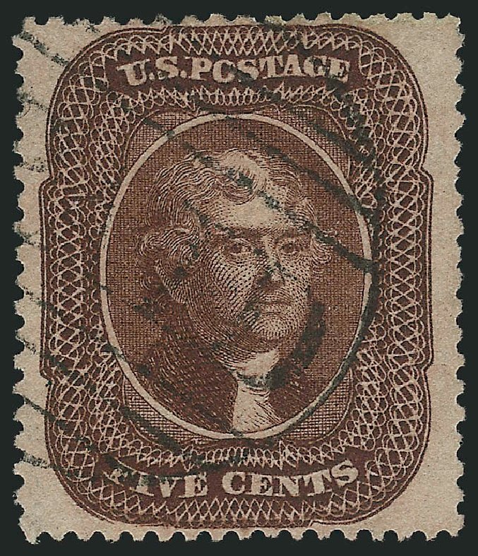 Value of US Stamp Scott Catalog 30A: 1860 5c Jefferson. Robert Siegel Auction Galleries, Mar 2014, Sale 1067, Lot 951
