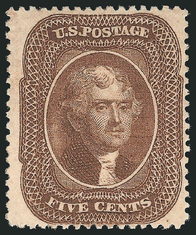 Price of US Stamps Scott Cat. 30A: 1860 5c Jefferson. Robert Siegel Auction Galleries, Apr 2015, Sale 1096, Lot 71