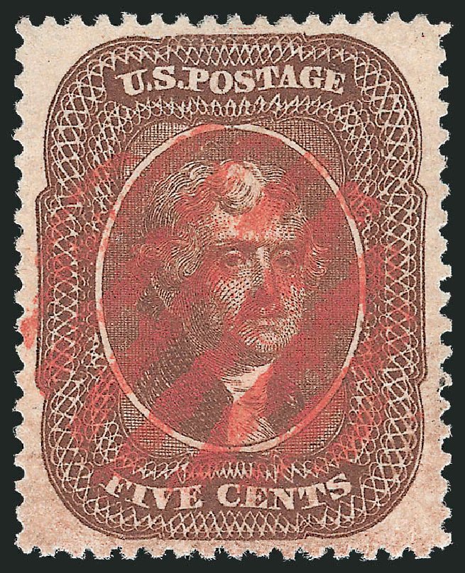 US Stamps Prices Scott Catalogue 30A: 5c 1860 Jefferson. Robert Siegel Auction Galleries, Jun 2012, Sale 1024, Lot 74