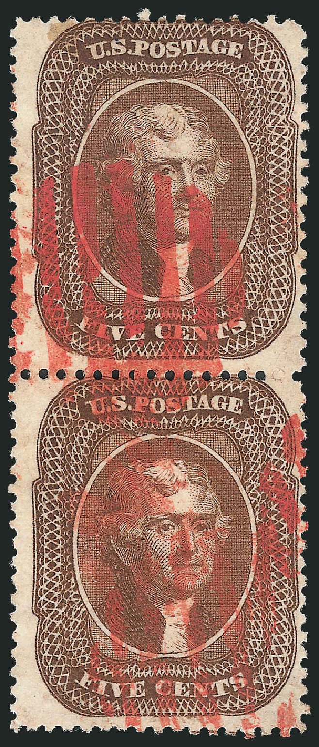 US Stamp Values Scott Catalog #30A - 5c 1860 Jefferson. Robert Siegel Auction Galleries, Jul 2013, Sale 1050, Lot 164