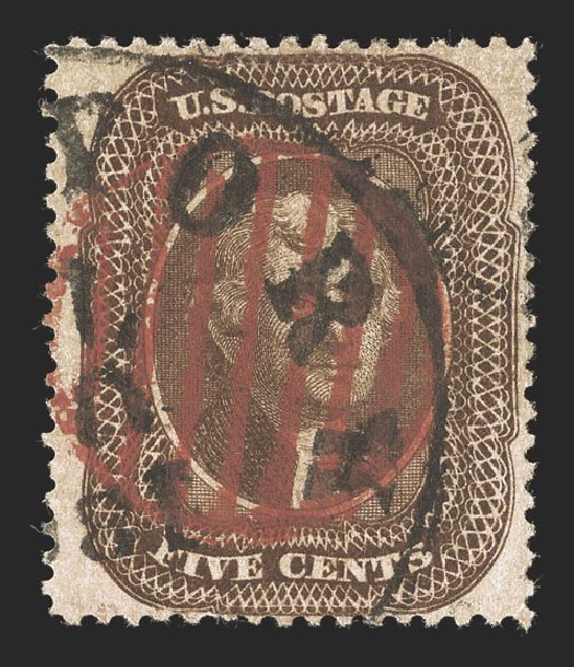 US Stamps Price Scott Catalogue 30A: 1860 5c Jefferson. Spink Shreves Galleries, Jul 2012, Sale 140, Lot 94