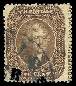 Price of US Stamps Scott Cat. #30A - 1860 5c Jefferson. Matthew Bennett International, Sep 2010, Sale 333, Lot 3395